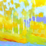 Bright colored abstract landscape by slate gray gallery artist Marshall Noice