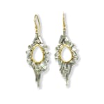 Baguette diamond and gold teardrop earrings