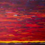 "View from the Ridge", an acrylic abstract landscape painting by slate gray gallery artist Mark Bowles