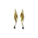 Gold earrings with black diamonds