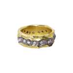 Irregular Gold Band with Diamonds by Fringe Gallery studio jeweler Todd Pownell