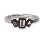 Platinum Ring with Emerald Cut Diamonds by Slate Gray Gallery studio jeweler Todd Pownell