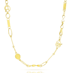 Mixed Shapes Gold Necklace by Slate Gray Gallery studio jeweler Petra Class