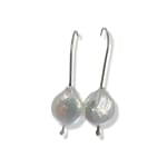 Coin Pearls Earrings by Slate Gray Gallery studio jeweler Marki Knopp