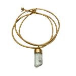 Aqua Crystal on Leather Cord Necklace by Fringe Gallery studio jeweler Marki Knopp