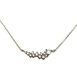Darkened white gold necklace with 12 prong set diamonds by Fringe Gallery studio jeweler Todd Pownell
