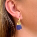 Blue Sea Glass Drops by Fringe Gallery studio jeweler Marki Knopp