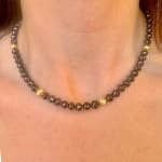 ound black diamond bead necklace by Slate Gray Gallery studio jeweler Barbara Heinrich