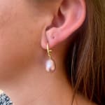 South Sea Pink Pearl Drops by Fringe Gallery studio jeweler Marki Knopp