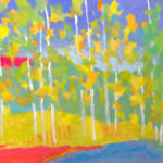 Bright colored abstract landscape by slate gray gallery artist Marshall Noice