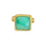 Square Chrysoprase Ring by Fringe Gallery studio jeweler Marki Knopp