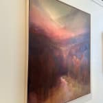 Mountain Pass" an landscape oil painting in a frame by slate gray gallery artist Sylvia Benitez