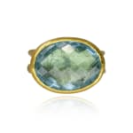 Faceted Oval Aquamarine Ring by Fringe Gallery studio jeweler Petra Class