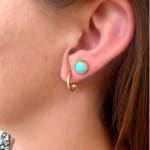 Turquoise Stud Earrings by Fringe Gallery studio jeweler Marki Knopp