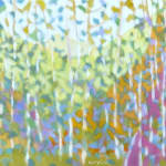 Oil on canvas painting of Telluride Town Park with Aspen trees by Fringe Gallery artist Marshall Noice
