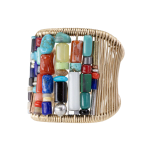 Tana Acton, Gold Ring with Turquoise Apatite Beads