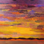 Warmth of the Day, an acrylic abstract landscape painting by slate gray gallery artist mark bowles