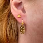 Oval Earrings with Diamonds by Fringe Gallery studio jeweler Nanci Modica