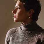 Hand cut faceted chunks of Lemon Citrine prong set in 18k prongs and hanging from 18k ear wires by Fringe Gallery studio jeweler Elizabeth Garvin