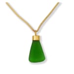 Green Sea Glass Necklace by slate Gray Gallery studio jeweler Marki Knopp