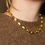 22k yellow gold box chain by Fringe Gallery studio jeweler Petra Class