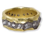Irregular Gold Band with Diamonds by Slate Gray Gallery studio jeweler Todd Pownell