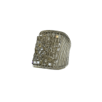 Ring with Glass cubes by Fringe Gallery studio jeweler Tana Acton