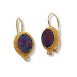 Opal Earrings with Diamonds by Fringe Gallery Barbara Heinrich