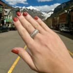 Silver ring with silver cube beads