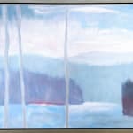 "Dogwood River's Edge, an abstract forest landscape oil painting by Slate Gray Gallery Artist Marshall Noice