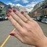 Cognac Hexagon Diamond Ring by Fringe Gallery studio jeweler Nanci Modica