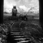 Silver Gelatin Print of Slate Grate Gallery Artist Jerry Uelsmann's Bears and Stairs