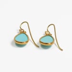 Teardrop Turquoise Earrings by Fringe Gallery studio jeweler Nanci Modica
