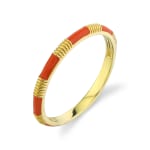 Orange Enamel Ring by Slate Gray Gallery studio jeweler Sloane Street