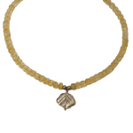 Citrine Necklace with Aspen Leaf Pendant by Fringe Gallery studio jeweler Marki Knopp