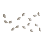 Ceramic petals that can be arranged in multiple ways by slate gray gallery artist Angela Okajima-Kempinas