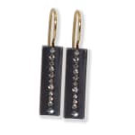 Silver Rectangular Earrings with Diamonds by Slate Gray Gallery studio jeweler Todd Pownell