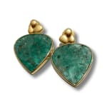 Igapo with Emerald Earrings by Slate Gray Gallery studio jeweler Sandra Frias