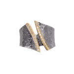 Silver 'Tuxedo' Ring with Pavé Diamonds by Fringe Gallery studio jeweler Elizabeth Garvin