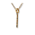 Medium Rose Gold Bar Charm with Black Diamonds by Slate Gray Gallery studio jeweler Lauren Chisholm