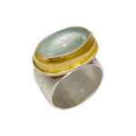 Aquamarine Oval Ring by Fringe Gallery Marki Knopp
