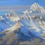 "Mt. Wilson" a pastel piece of a mountain rage by slate gray gallery artist Bruce Gomez