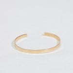 14k yellow gold flat cuff bracelet by Fringe Gallery studio jeweler Jane Pope