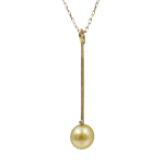 Long Golden South Sea Pearl Charm by Fringe Gallery studio jeweler Lauren Chisholm