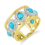 Turquoise and Diamond Band by Slate Gray gallery studio jeweler Sloane Street