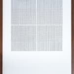 Framed black and white thread on paper work by Fringe Gallery artist Rebecca Messier