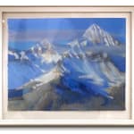 "Mt. Wilson" a pastel piece of a mountain rage by slate gray gallery artist Bruce Gomez