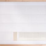 White and tan thread on paper work by Fringe Gallery artist Rebecca Messier