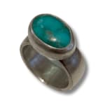 Turquoise Ring by Slate Gray Gallery studio jeweler Marki Knopp
