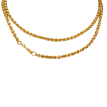 22k yellow gold round link chain with diamond on the hook by Fringe Gallery studio jeweler Nanci Modica